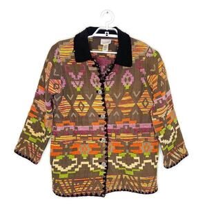 CEDAR CANYON‎ Women's Colorful Blanket Tapestry Aztec Oversized Sz S